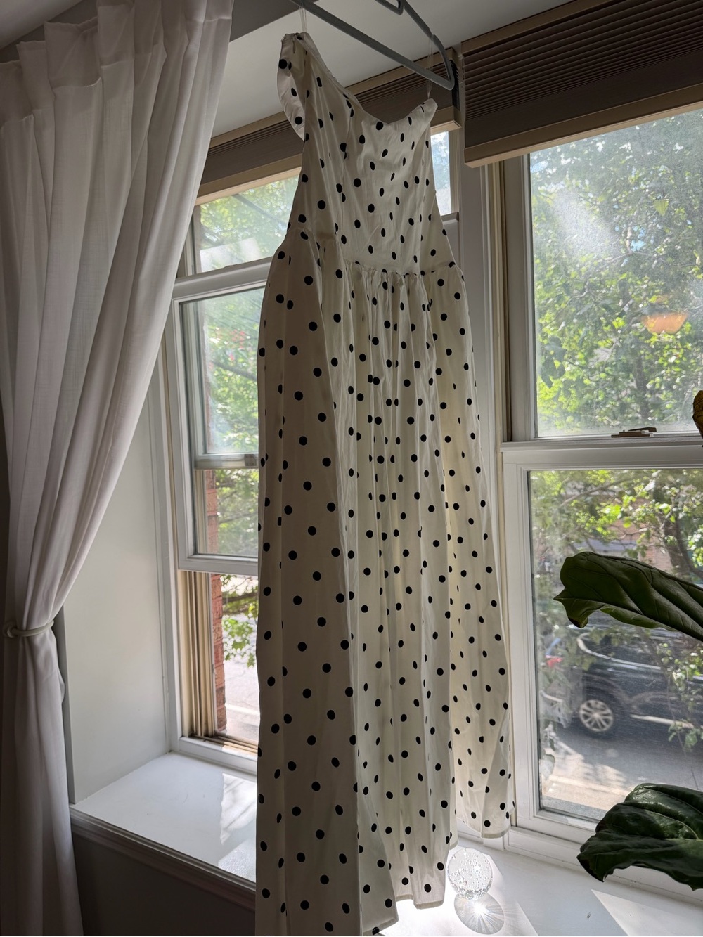 Peppermayo White Maxi Dress with Black Polka Dots - Picture 2 of 3